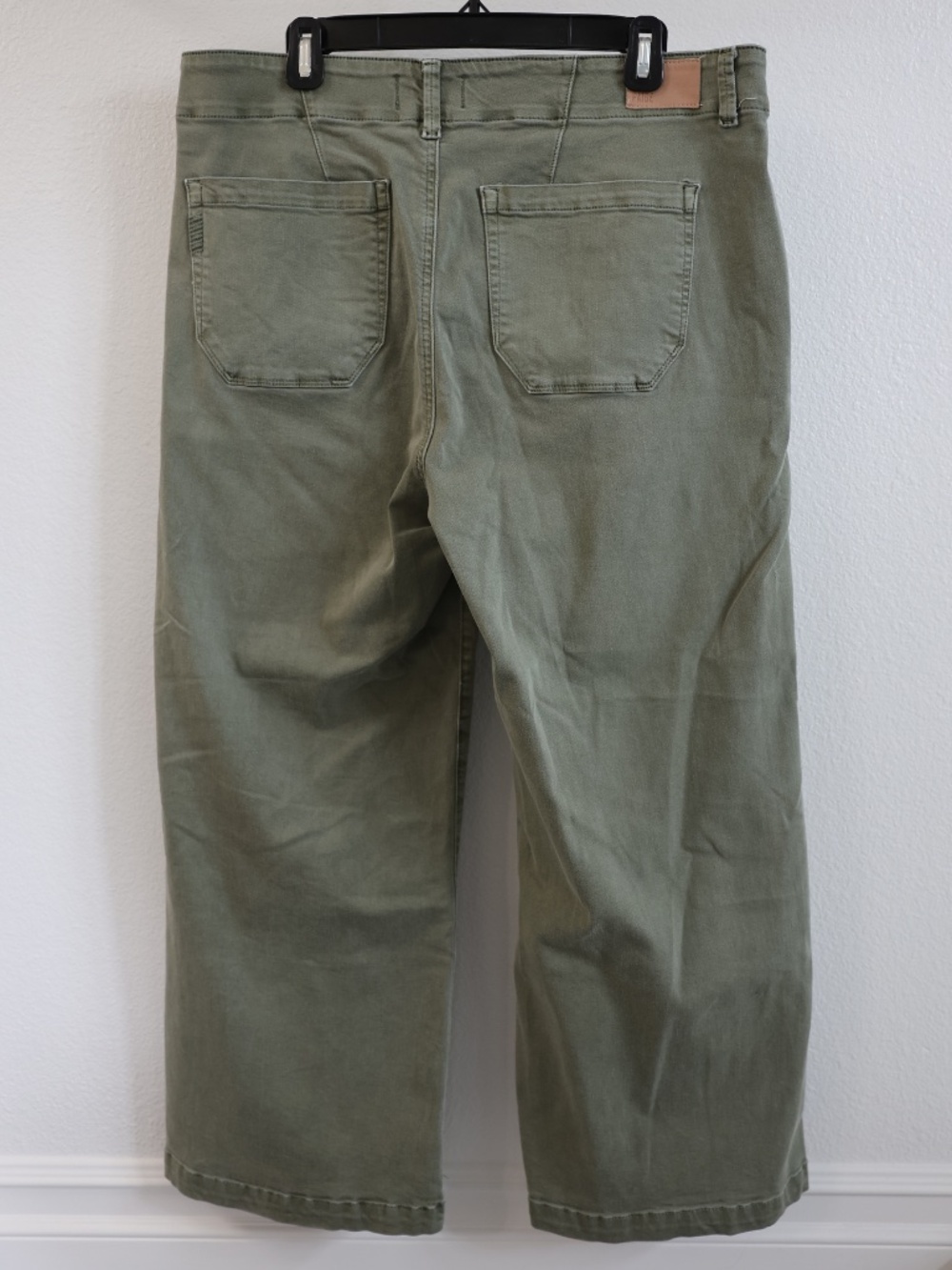 PAIGE Brooklyn High Waist Crop Wide Leg Pants (Green) - Picture 3 of 5